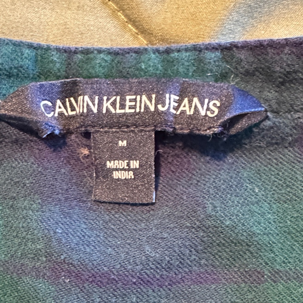 Calvin Klein Jeans Green and Blue Shirt - Picture 2 of 2